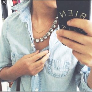 [J. Crew] Raindrop Sparkly Gold Necklace